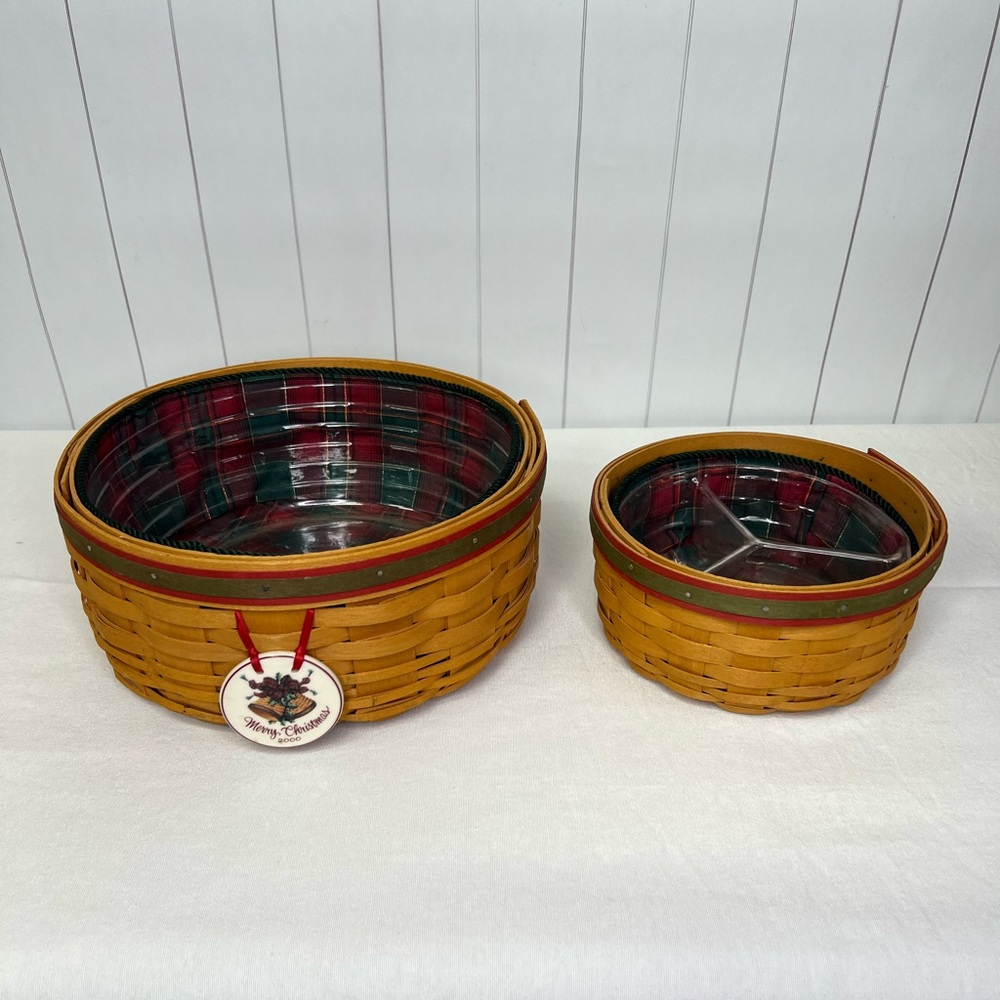 Set of 2 - Longaberger Christmas Baskets - 2000 Century Celebration